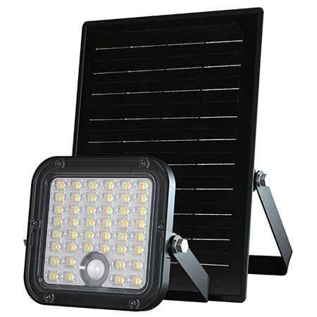 Reflector cu incarcare solara 10w 1500lm 4000+6400k - negru                                                                                                                                                                                               