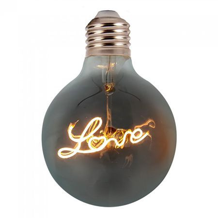 Bec led g125 e27 5w cu filament 2200k alb cald model love                                                                                                                                                                                                 