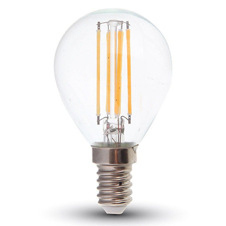 Bec filament led p45 e14 6w 130lm/wat 2700k alb cald                                                                                                                                                                                                      