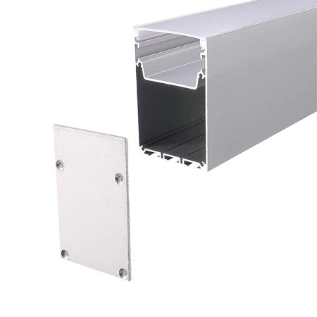 Profil aluminiu pentru banda led 2m 50mm x 75mm alb                                                                                                                                                                                                       