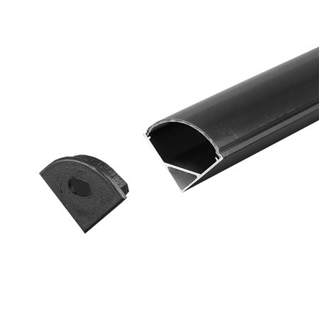 Profil aluminiu pentru banda led 2m 15.8mm x 15.8.mm - negru                                                                                                                                                                                              