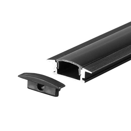 Profil aluminiu pentru banda led 2m 24.7mm x 7mm - negru                                                                                                                                                                                                  