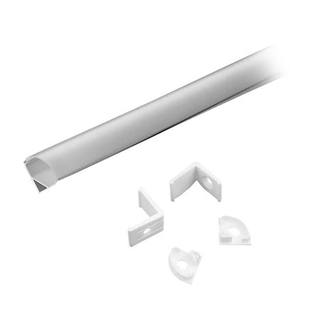Profil aluminiu pentru banda led 2m 15.8mm x 15.8mm alb                                                                                                                                                                                                   