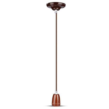 Pendul tavan portelan soclu e27 - maro                                                                                                                                                                                                                    