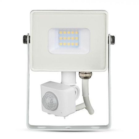 Reflector led smd 10w 3000k ip65 cu senzor miscare - alb                                                                                                                                                                                                  