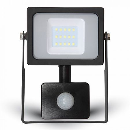 Reflector led smd 10w 6400k ip65 cu senzor miscare - negru                                                                                                                                                                                                