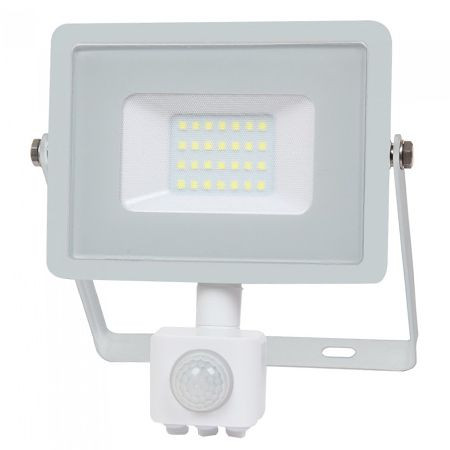 Reflector led smd 20w 6400k ip65 cu senzor miscare - alb                                                                                                                                                                                                  