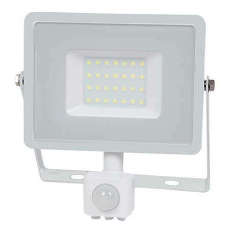Reflector led smd 30w 6400k ip44 cu senzor miscare - alb                                                                                                                                                                                                  