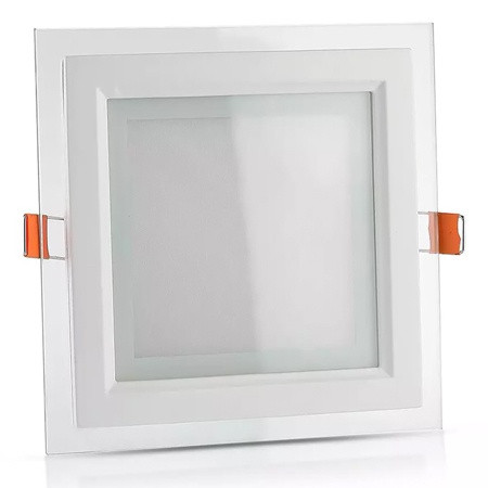 Panou led patrat incorporabil 6w 6400k alb rece, sticla                                                                                                                                                                                                   