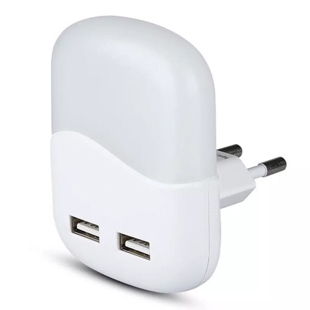 Lampa veghe patrata cu senzor lumina 3000k + 2 usb                                                                                                                                                                                                        