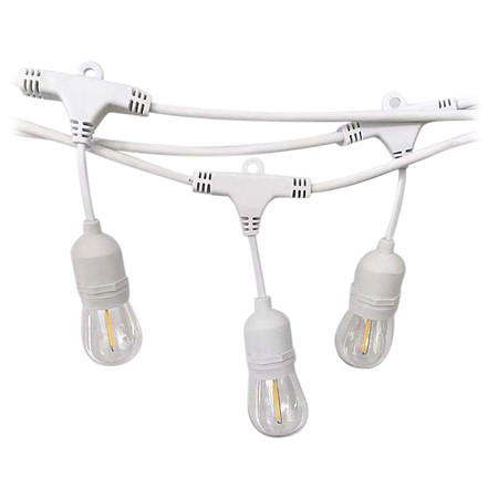 Sir iluminat festiv cu soclu e27x15buc 15m ip65 - alb                                                                                                                                                                                                     