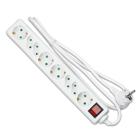 Prelungitor 8 cai cu intrerupator 1.5m( 3g1.5mm2) - alb                                                                                                                                                                                                   