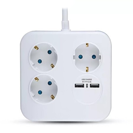 Prelungitor cubic 3x1.5mm 1.4m 4 cai 16a + 2 usb 2.1a                                                                                                                                                                                                     