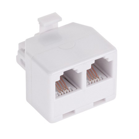 Adaptor telefonic 6p4c tata - 2x mama                                                                                                                                                                                                                     