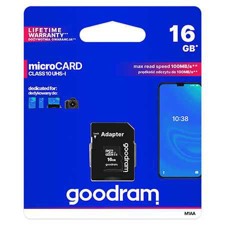 Card microsd 16gb uhs-i cu adaptor goodram                                                                                                                                                                                                                