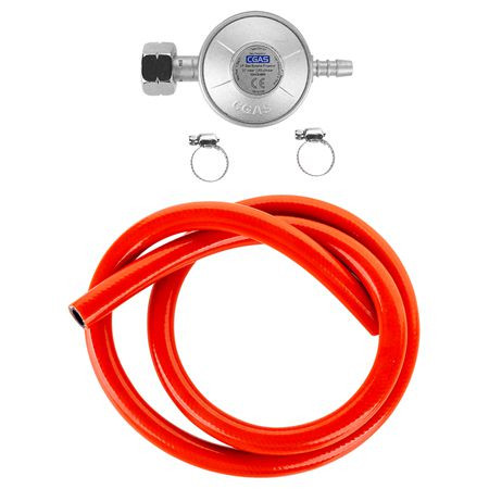 Set reductor gaz cu furtun 1m si coliere                                                                                                                                                                                                                  