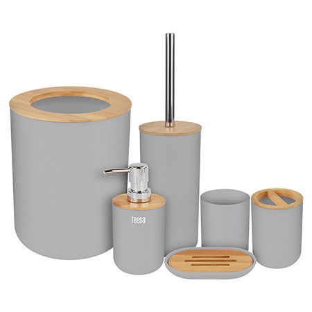 Set 6 accesorii baie gri teesa                                                                                                                                                                                                                            