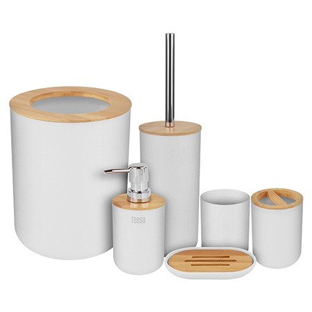 Set 6 accesorii baie alb teesa                                                                                                                                                                                                                            