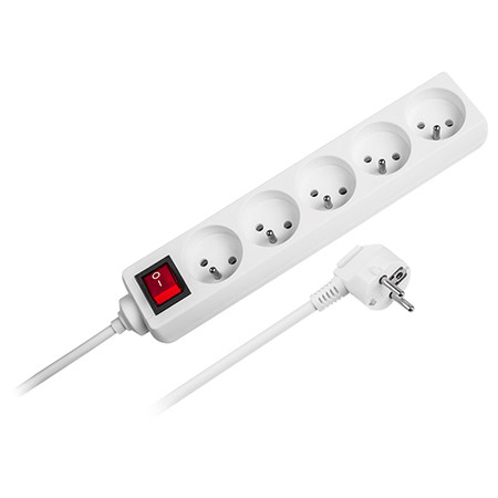 Prelungitor  5 prize cu intrerupator 3x1.5mm 3.0m rebel                                                                                                                                                                                                   