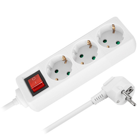 Prelungitor  3 prize cu intrerupator 3x1.5mm 2.0m rebel                                                                                                                                                                                                   