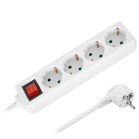 Prelungitor 4 prize cu intrerupator 3x1.5mm 5.0m rebel                                                                                                                                                                                                    