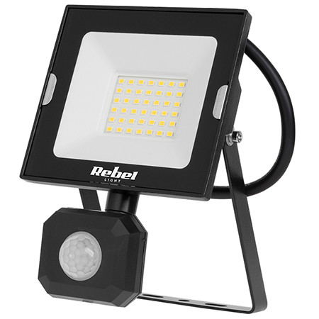 Reflector led 30w 4000k cu senzor 230v rebel                                                                                                                                                                                                              