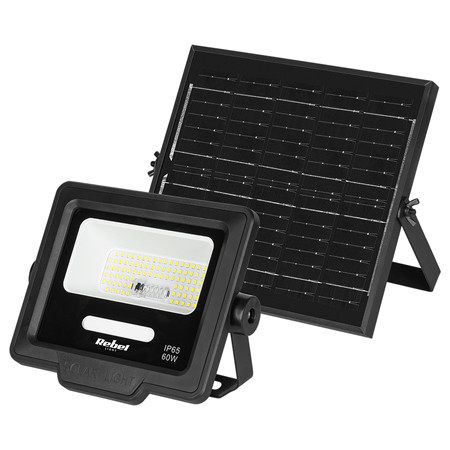 Reflector led 60w 6800 panou solar 6w telecomanda rebel                                                                                                                                                                                                   
