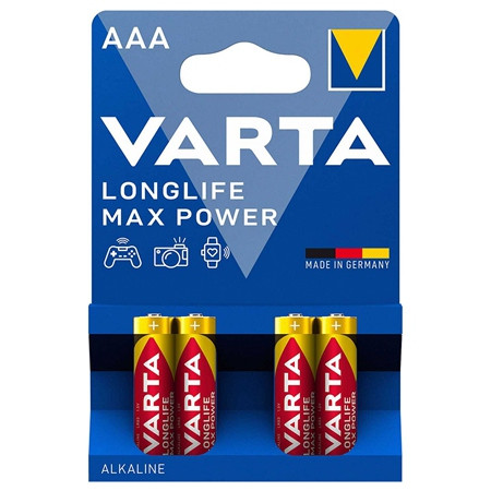 Baterie alcalina lr03 max power varta blister 4 buc                                                                                                                                                                                                       