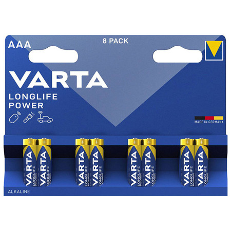 Baterie alcalina longlife power lr03 blister 8buc varta                                                                                                                                                                                                   