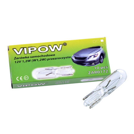 Bec auto 12v, 1.2w alb clar (w1,2w)                                                                                                                                                                                                                       