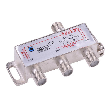 Splitter 3 cai power pass 5-2450 mhz                                                                                                                                                                                                                      