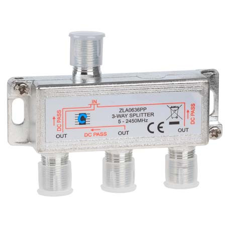 Splitter 3 cai power pass 5-2450 mhz                                                                                                                                                                                                                      