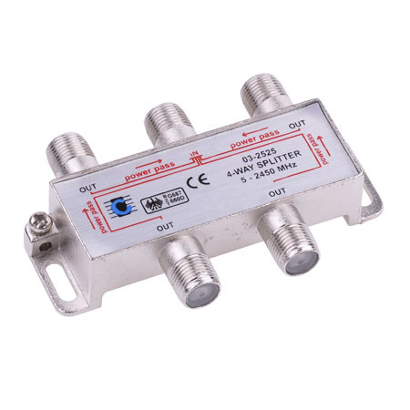 Splitter 4 cai power pass 5-2450 mhz                                                                                                                                                                                                                      
