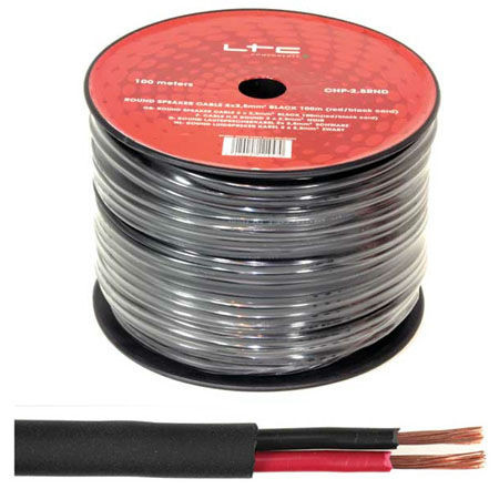 Cablu audio rotund 2x1.5mm 100m negru                                                                                                                                                                                                                     