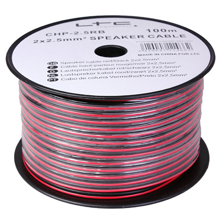 Cablu difuzor rosu/negru 2x2,5mm2 100m                                                                                                                                                                                                                    