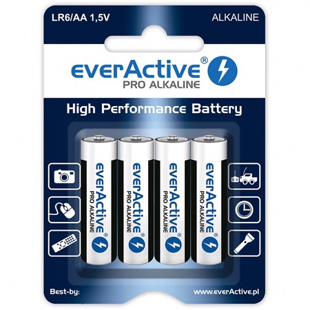 Baterie alcalina lr06 blister 4 buc everactive                                                                                                                                                                                                            