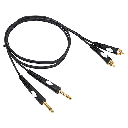 Cablu 2 rca - 2 jack 6.35 mono 3m                                                                                                                                                                                                                         