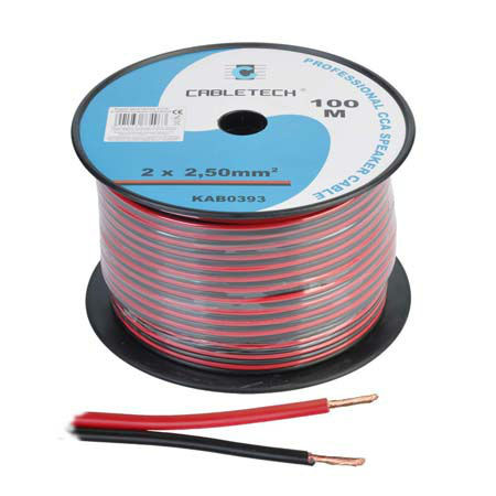 Cablu difuzor cca 2x2.50mm rosu/negru 100m                                                                                                                                                                                                                
