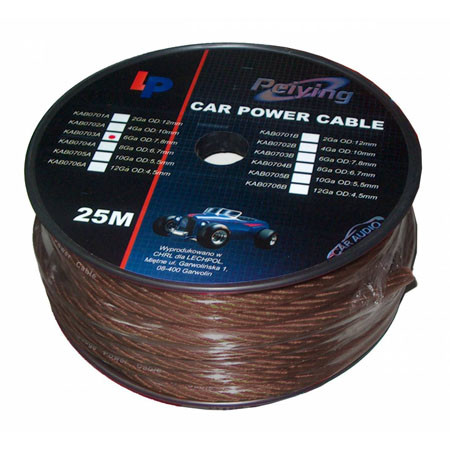 Cablu putere cu 8ga (6.7mm/8.31mm2) 25m negru                                                                                                                                                                                                             