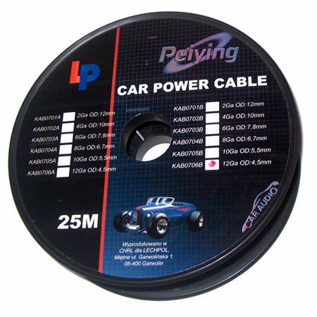 Cablu putere cu 12ga (4.5mm/3.31mm2) 25m negr                                                                                                                                                                                                             