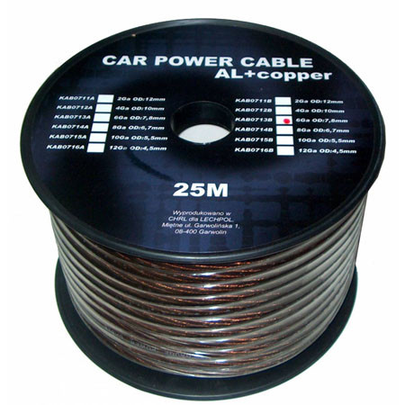 Cablu putere cu-al 6ga (7.8mm/13.29mm2) 25m n                                                                                                                                                                                                             