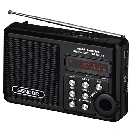Radio portabil micro sd negru sencor                                                                                                                                                                                                                      