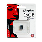MICRO SD CARD 16GB CLASS 10 KINGSTON                                                                                                                                                                                                                      